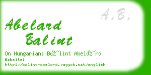 abelard balint business card